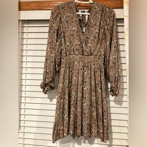 Peach Love California Floral Long Sleeve Dress